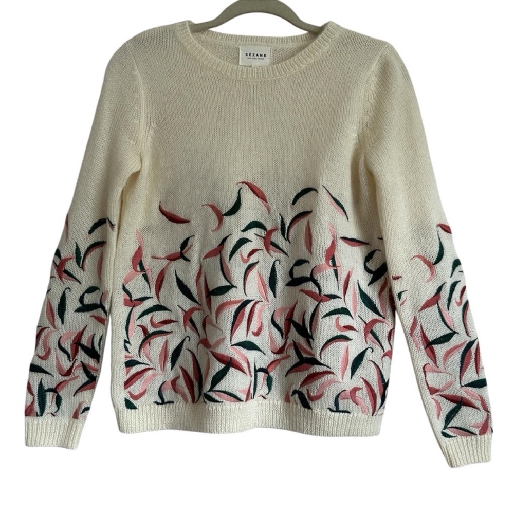 Rare Sézane embroidered sweater